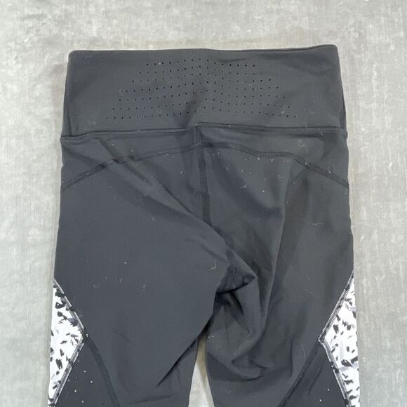 Athleta Women Small Leopard Cheetah Black White Legging‎ Capri Crop Pant - Picture 7 of 7